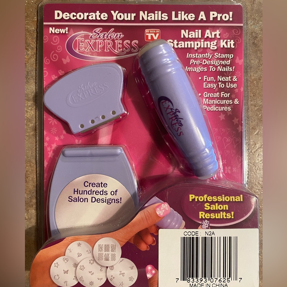 NWT Salon Express Nail Art Stamping Kit. As Seen On TV.
